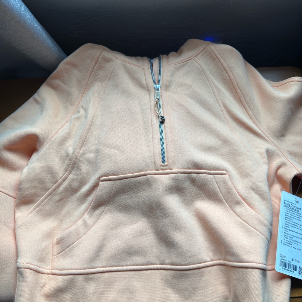 Orange lululemon scuba oversized half zip hoodie